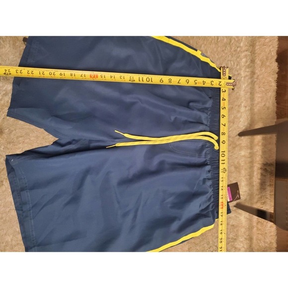 Nike Men's Blue 100% Polyester Pull On Swim Trunk Logo Print Shorts Size 2XLT - Picture 11 of 12